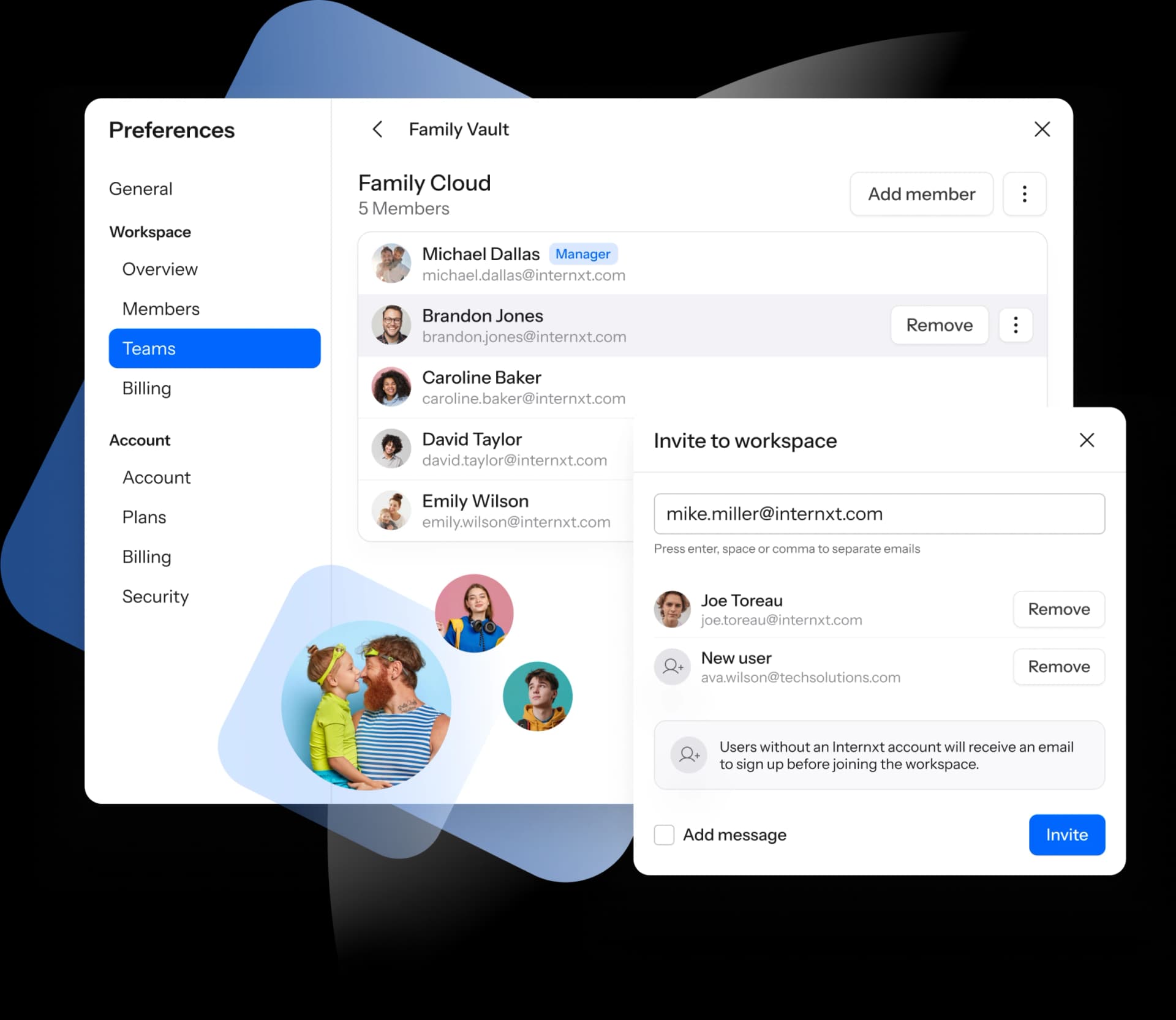 Internxt Family Storage Plans